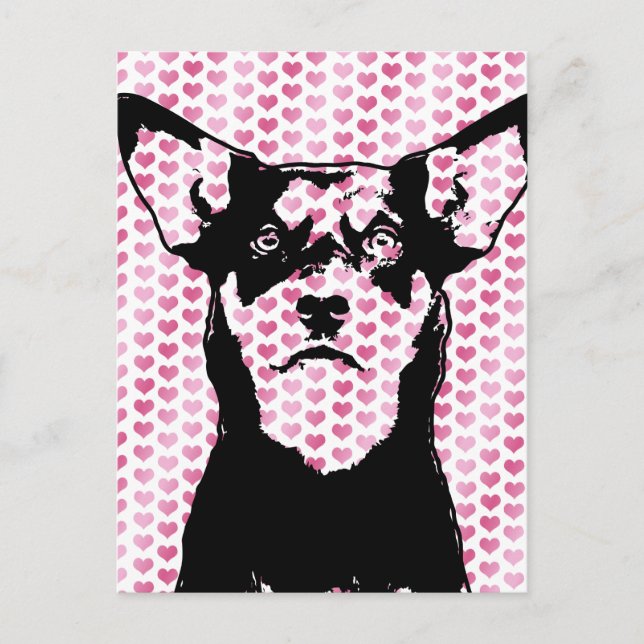 Valentines - Australian Kelpie Silhouette - Yasha Holiday Postcard (Front)