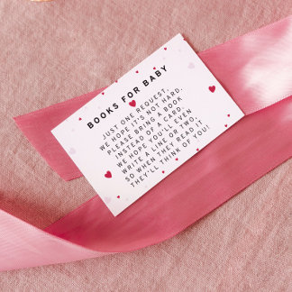 Valentine's Baby Shower - Books for Baby Enclosure Card
