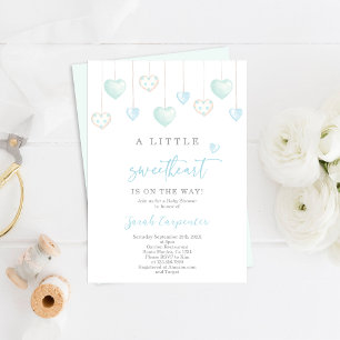 Valentines Baby Shower Boy Invitation