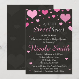 Valentines Baby Shower Invitation, Pink Shower Invitation