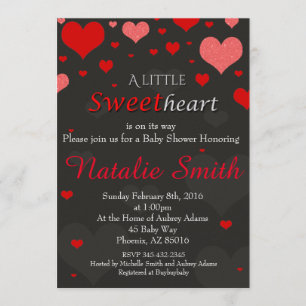 Valentines Baby Shower Invitation, Sweetheart Invitation