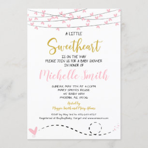 Valentines Baby Shower Invitation, Sweetheart Invitation