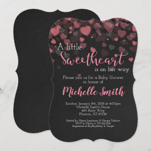 Valentines Baby Shower Invitation, Sweetheart,Pink Invitation
