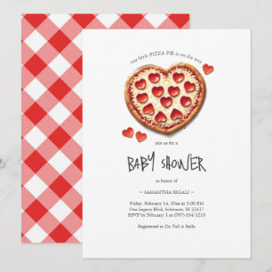 Valentines Baby Shower Pizza Party Invitation
