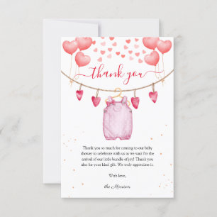 Valentine's Baby Shower Thank You Card