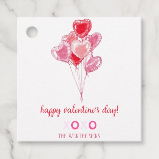 Valentines Balloon Gift Tag (Front)