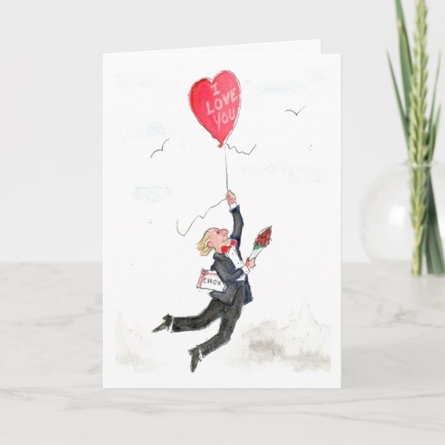 Valentine's Balloon Holiday Card (Front)