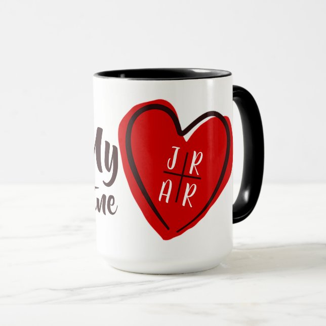 Valentine's Be My Valentine Heart Custom White Mug (Front Right)