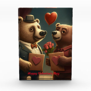 Valentine's bear cartoon   photo block