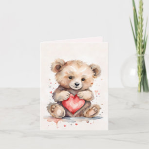 Valentines Bear Folded Holiday Card