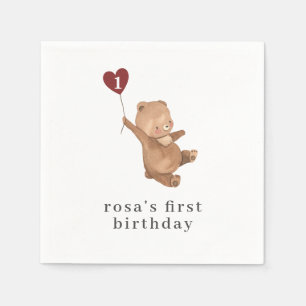 Valentines Bear Napkin