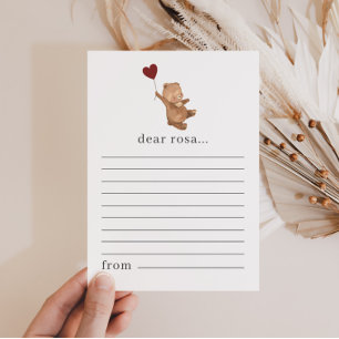 Valentines Bear Time Capsule Note Card