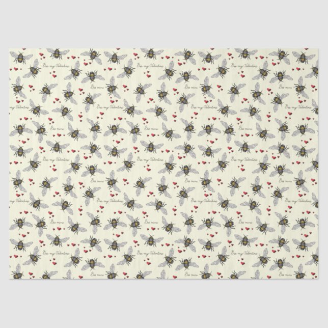 Valentines Bee Mine Bees Tissue Paper (Front)