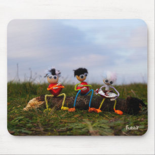 Valentine's bench with fubby love's humor. mouse mat