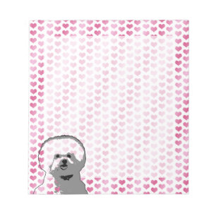 Valentines - Bichon Frise Silhouette Notepad