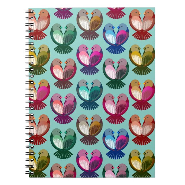 Valentine's birds in love notebook (Front)