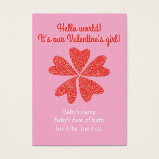 Valentine's birth announcement