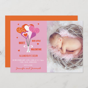 Valentines birth announcement Cute Hearts Bouquet