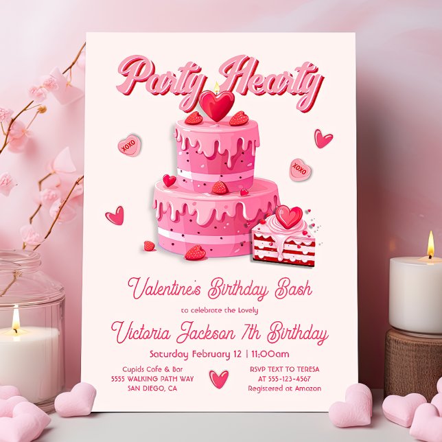 Valentine's Birthday Party Hearty Invitation (Creator Uploaded)