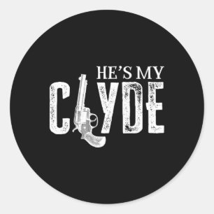 Valentines Bonnie Clyde Matching Couple Love Top  Classic Round Sticker