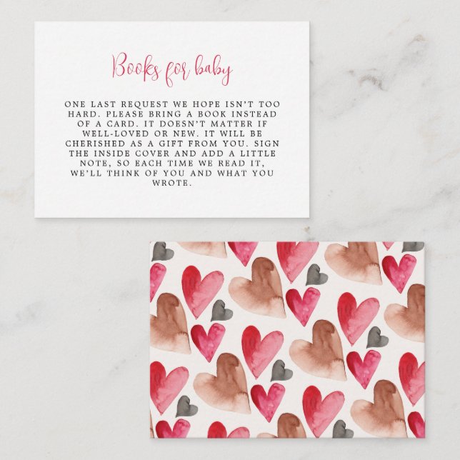 Valentines Books For Baby Heart Pattern Enclosure Card (Front/Back)