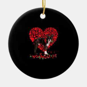 Valentines Boston Terrier Heart Dog Dad Dog Mum Ceramic Tree Decoration