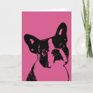 Valentines - Boston Terrier Silhouette Holiday Card
