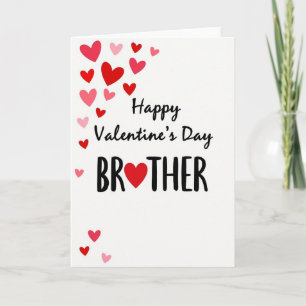Valentines Brother Heart Pattern Card