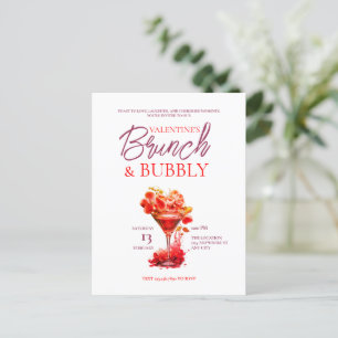 Valentine's Brunch and Bubbly Invitation Postcard