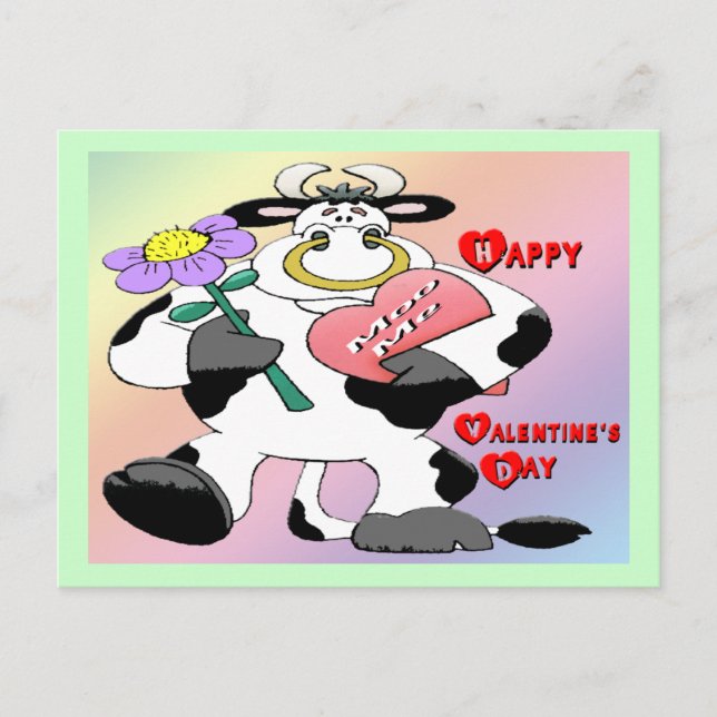 Valentine's Bull Holiday Postcard (Front)