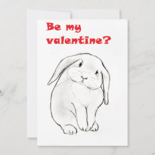 Valentines bunny holiday card