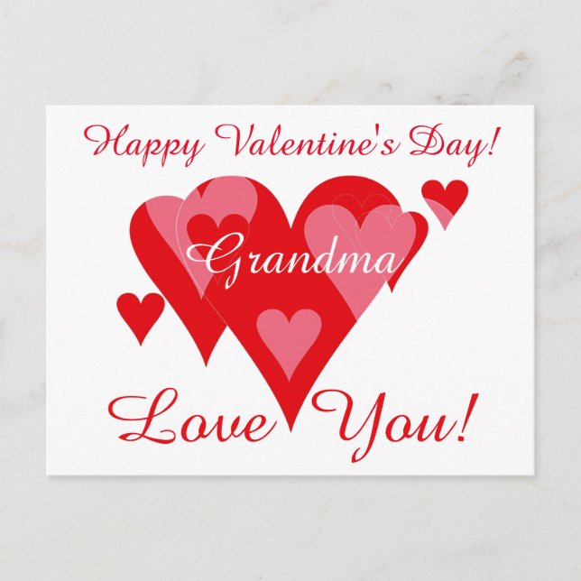 Valentines by Janz for Grandma Love You Postcard (Front)