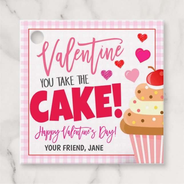 Valentines Cake Gift Tag (Front)