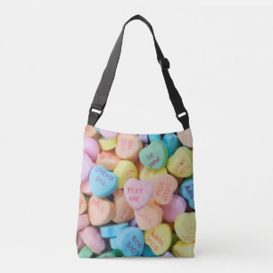Valentine's candy conversation hearts crossbody bag