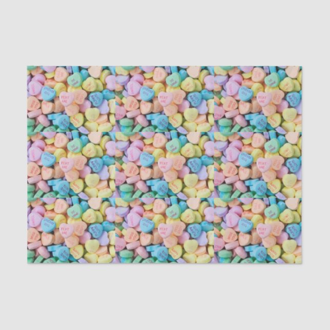 Valentine's candy conversation hearts tissue paper (Front)