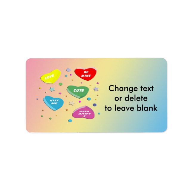Valentine's Candy Hearts Address Label (Front)