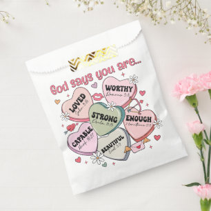 Valentine's Candy Hearts Christian Favour Bags