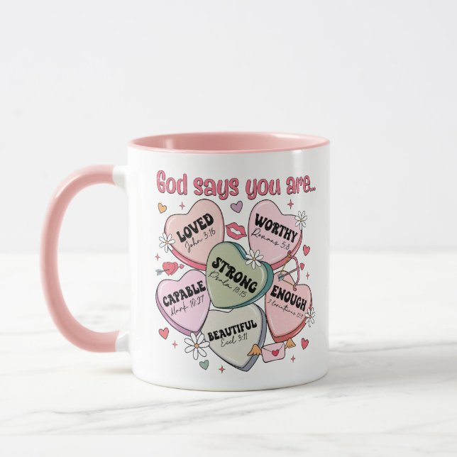  Valentine's Candy Hearts Christian  Mug (Left)