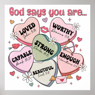Valentine's Candy Hearts Christian Poster