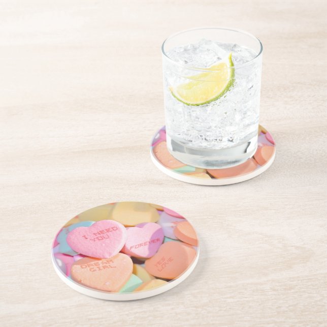 VALENTINE'S CANDY HEARTS  COASTER (Side)