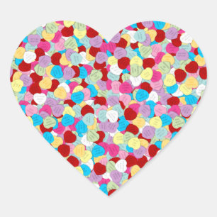 Valentines Candy Hearts - Heart Shaped Stickers