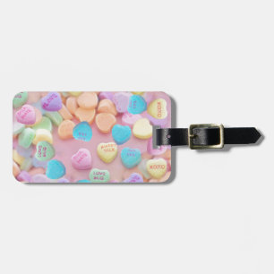 valentines candy hearts luggage tag