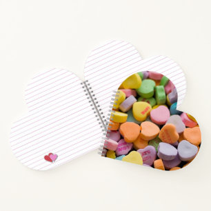 VALENTINE'S CANDY HEARTS  NOTEBOOK