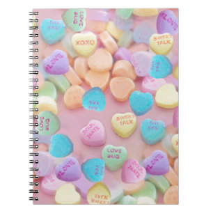valentines candy hearts notebook