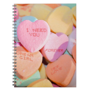 VALENTINE'S CANDY HEARTS NOTEBOOK