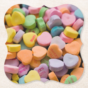 VALENTINE'S CANDY HEARTS  PAPER COASTER