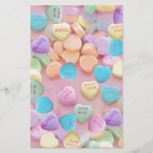 valentines candy hearts stationery