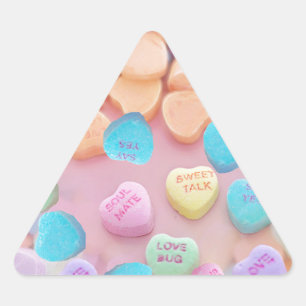 valentines candy hearts triangle sticker