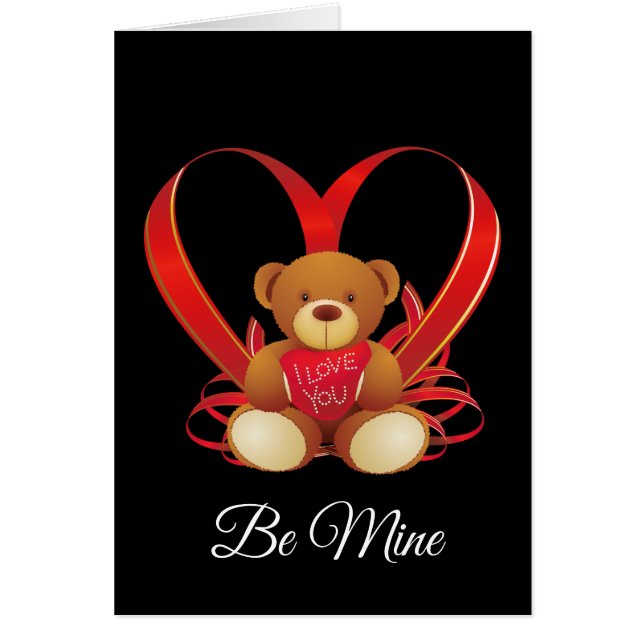 Valentine's Card Bear Be My Valentine (Front)