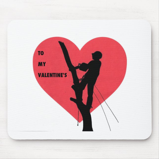 Valentine's card gift for Arborist /Tree Surgeons Mouse Mat (Front)